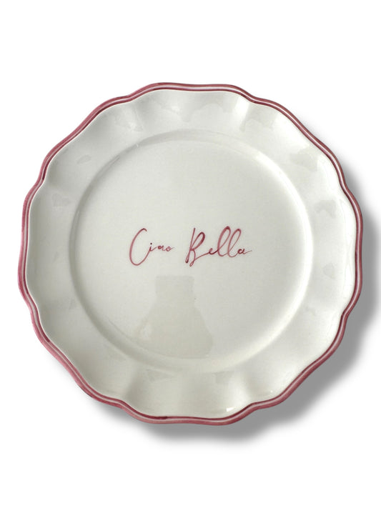 Scritto Ciao Bella Dinner Plate