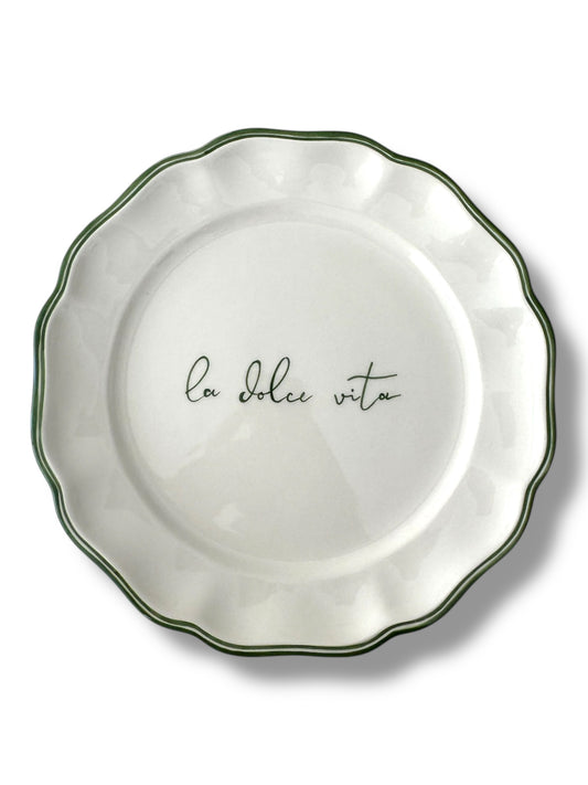 Scritto La Dolce Vita Dinner Plate