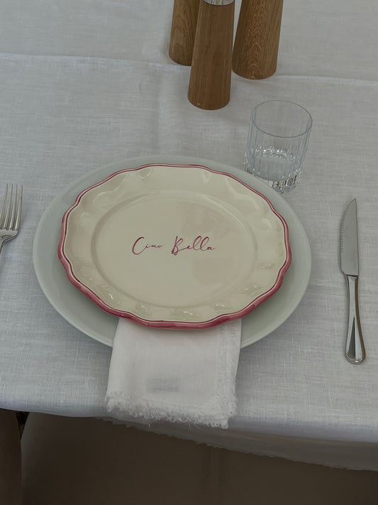 Scritto Ciao Bella Dinner Plate