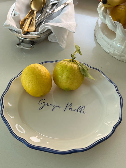 Scritto Grazie Mille Dinner Plate